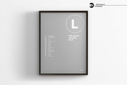 L Train Map One Color / NYC Subway