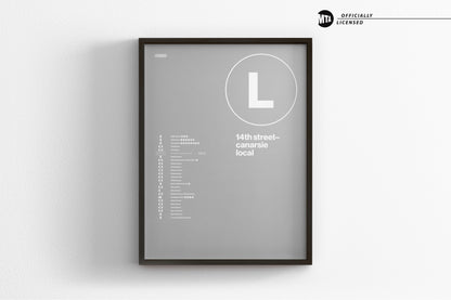 L Train Map One Color / NYC Subway