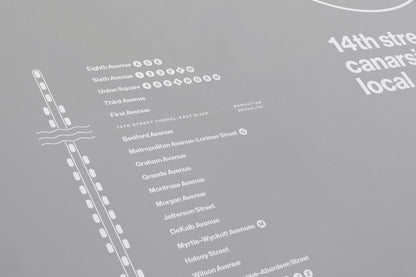 L Train Map One Color / NYC Subway