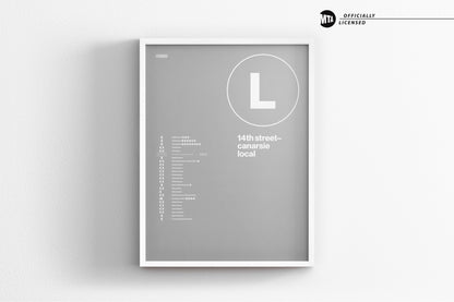 L Train Map One Color / NYC Subway