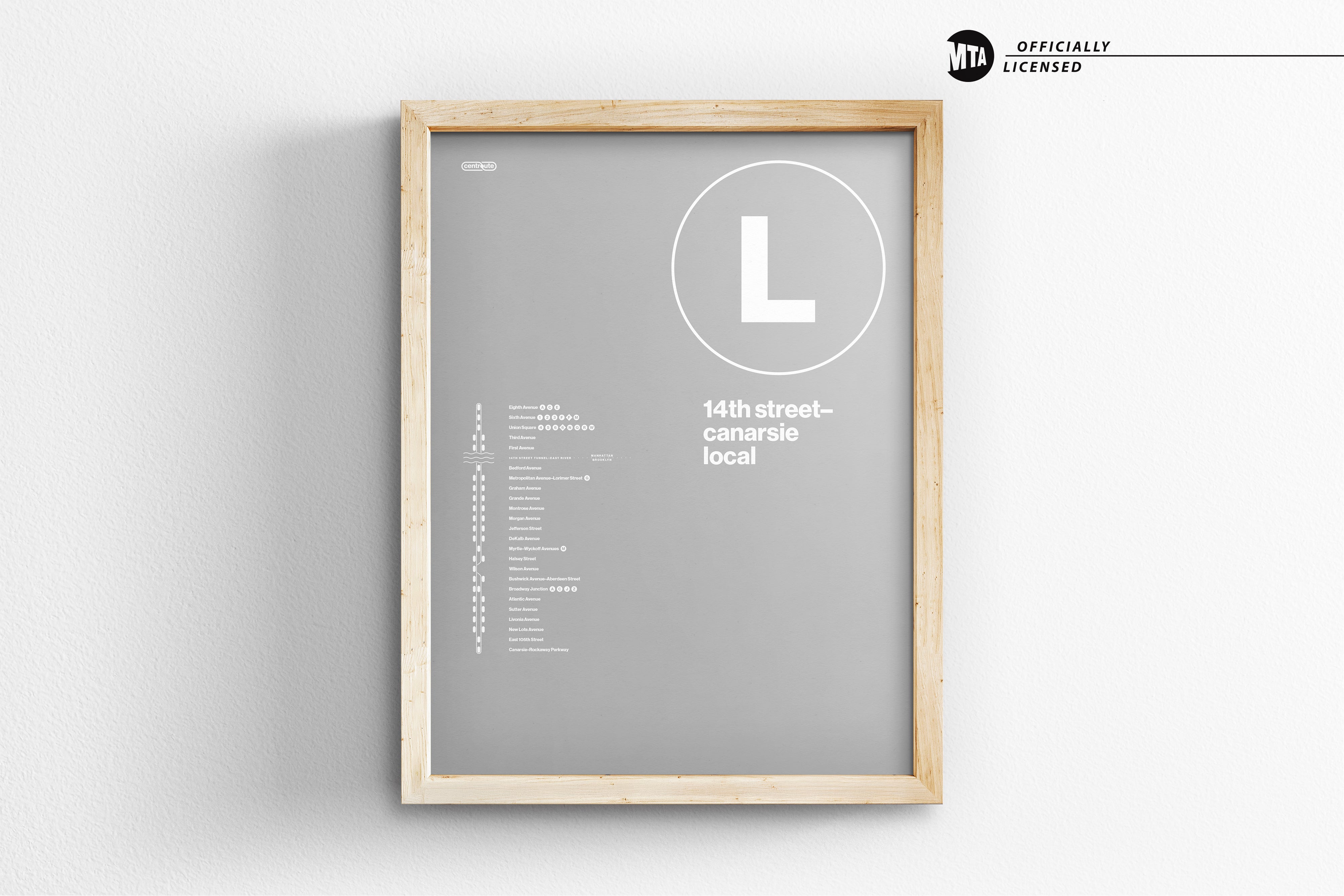 L Train Map One Color / NYC Subway