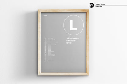 L Train Map One Color / NYC Subway