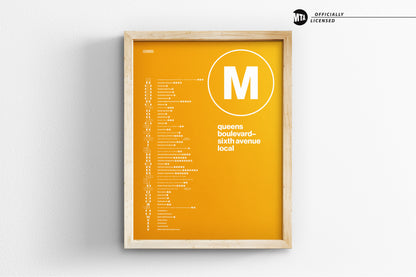 M Train Map One Color / NYC Subway