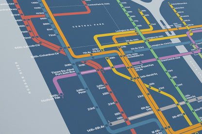 NYC Subway Map / System Map / Night