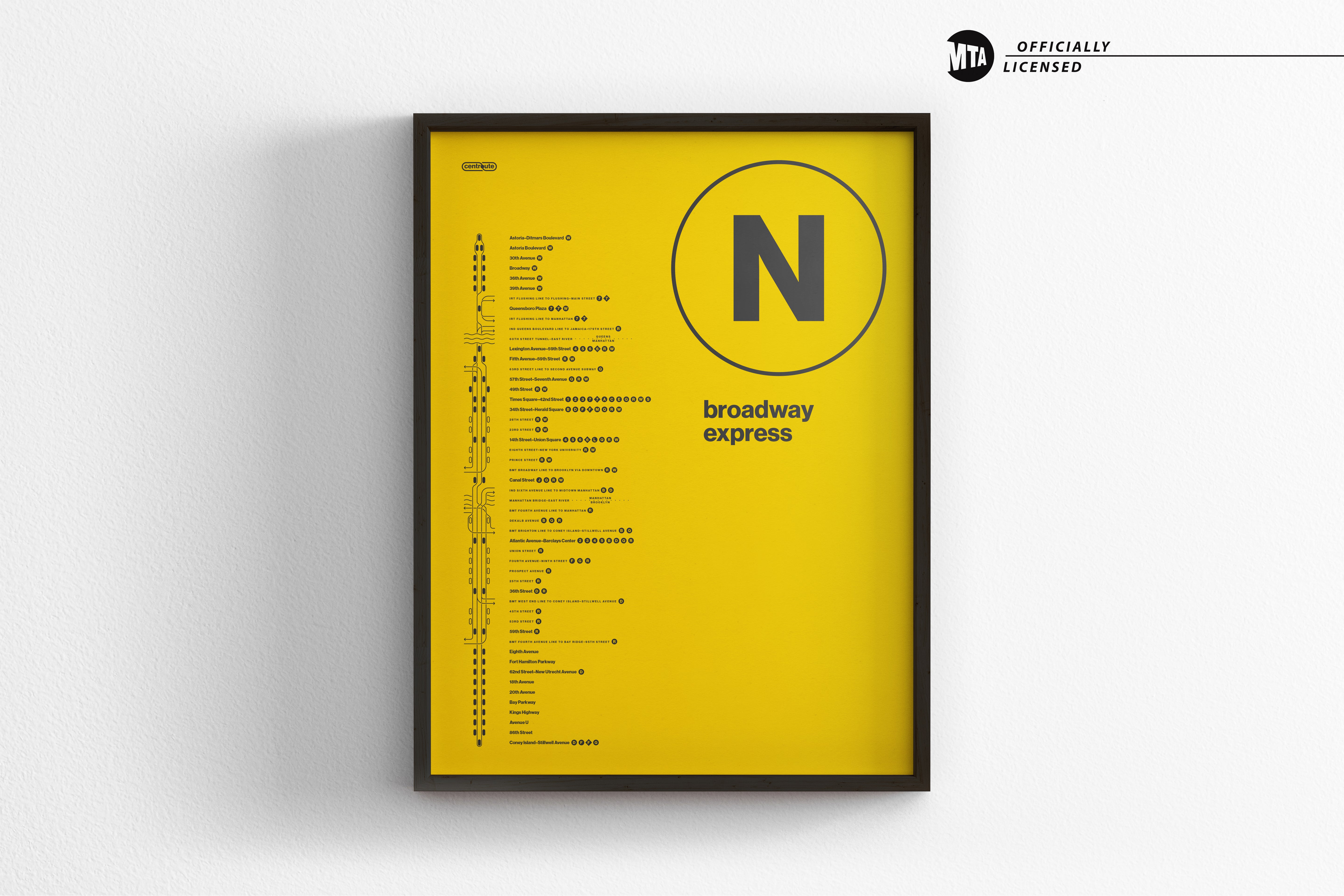 N Train Map One Color / NYC Subway