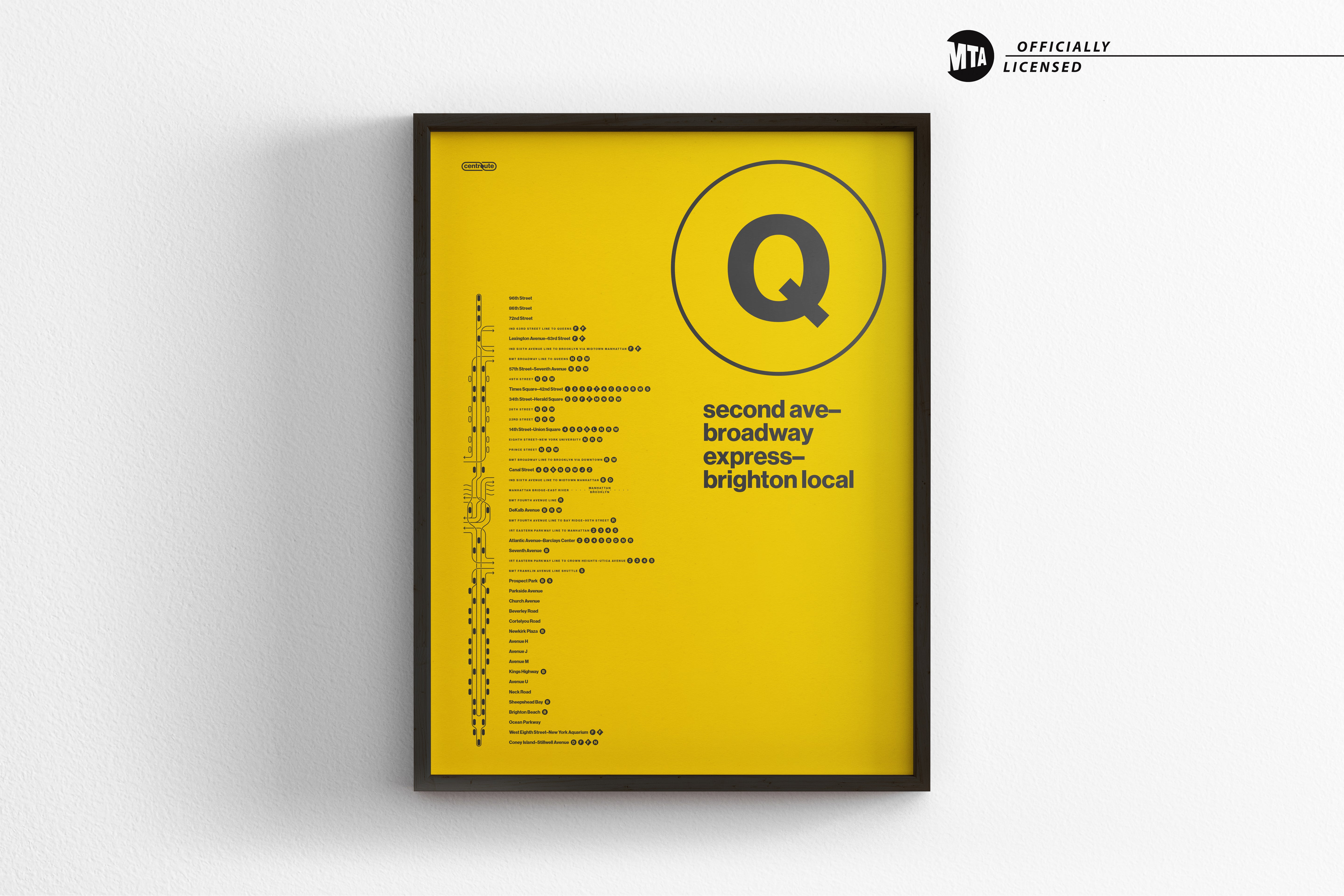 Q Train Map One Color / NYC Subway