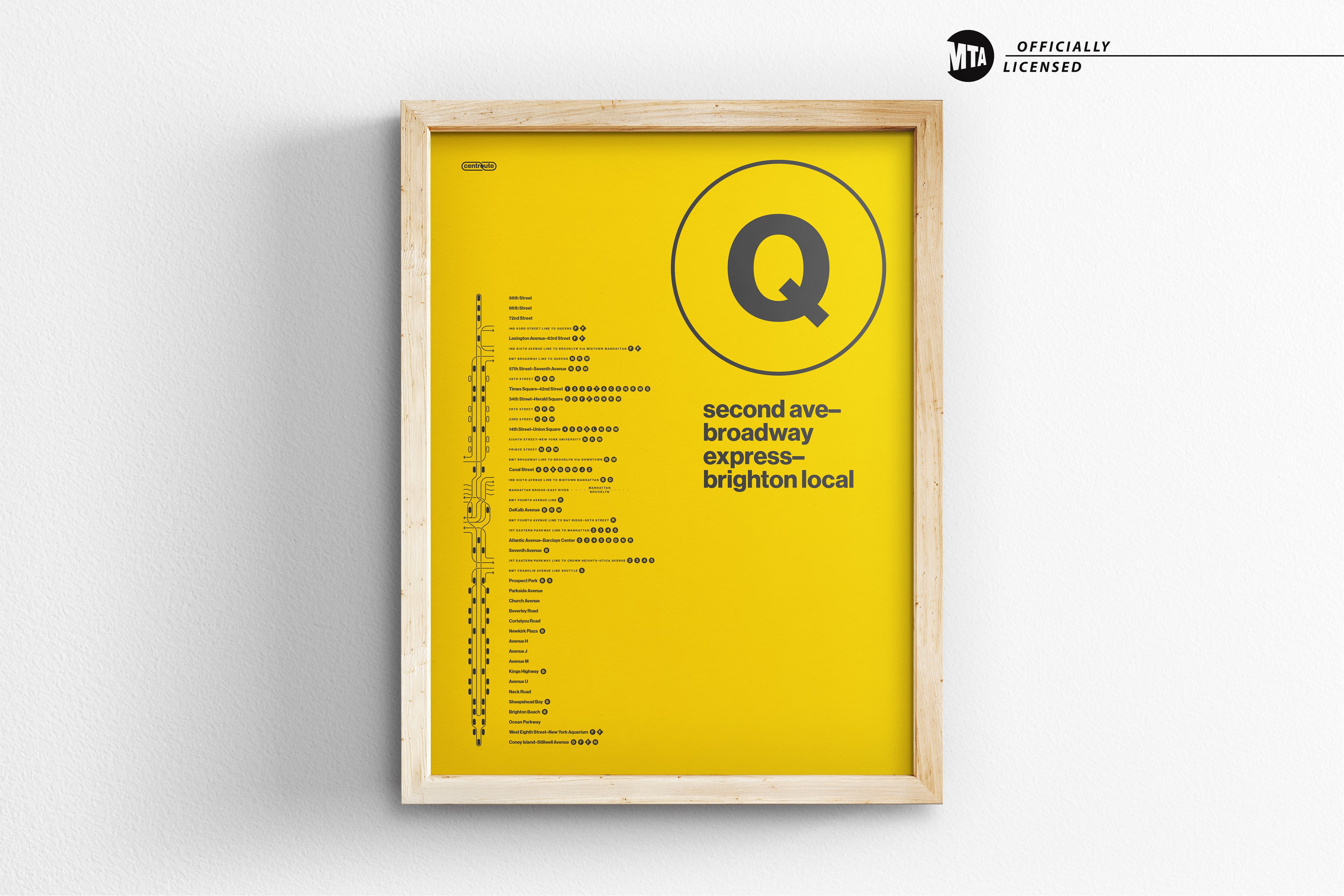 Q Train Map One Color / NYC Subway