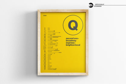 Q Train Map One Color / NYC Subway