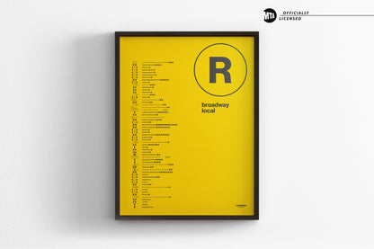 R Train Map One Color / NYC Subway