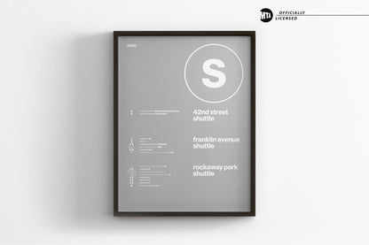 S Train Shuttle Map One Color / NYC Subway