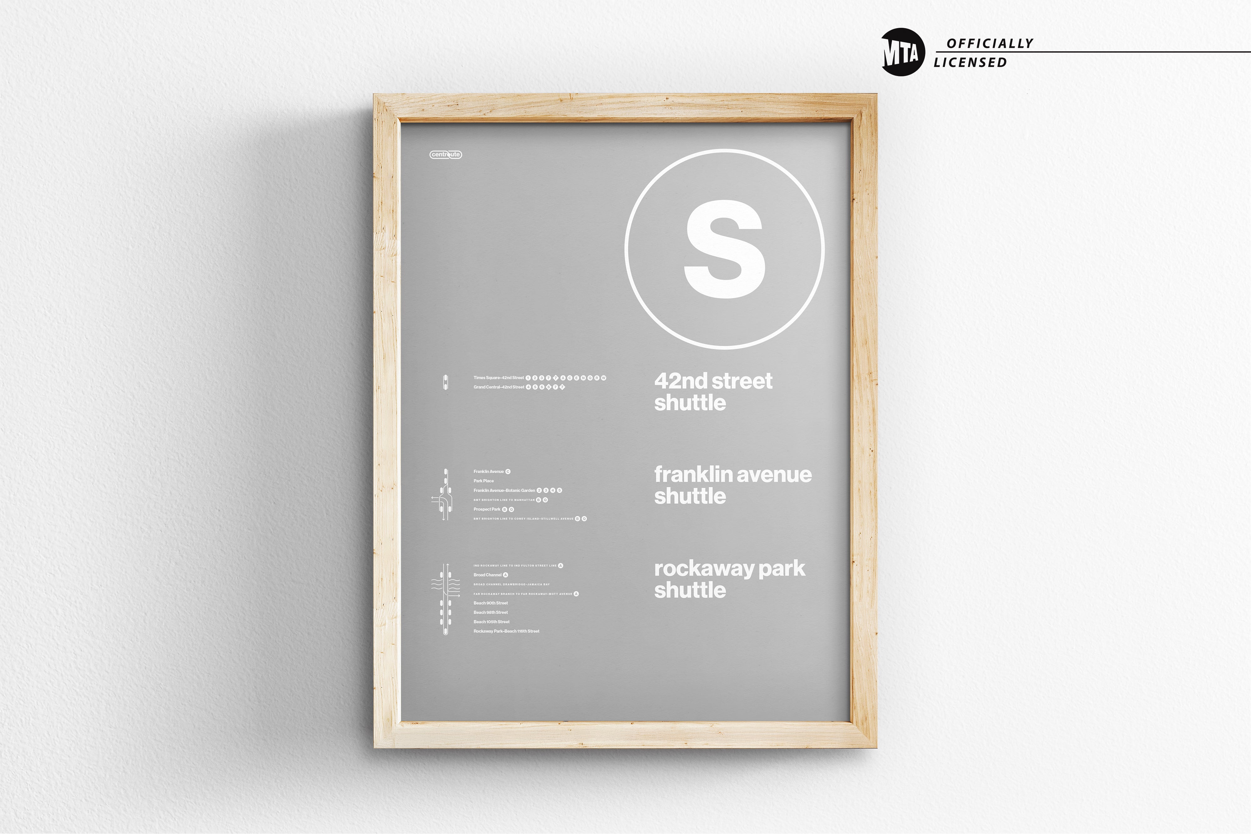 S Train Shuttle Map One Color / NYC Subway