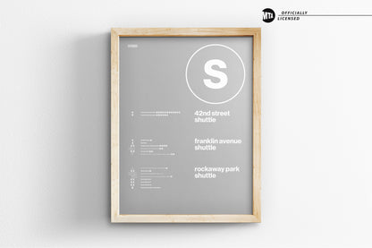 S Train Shuttle Map One Color / NYC Subway