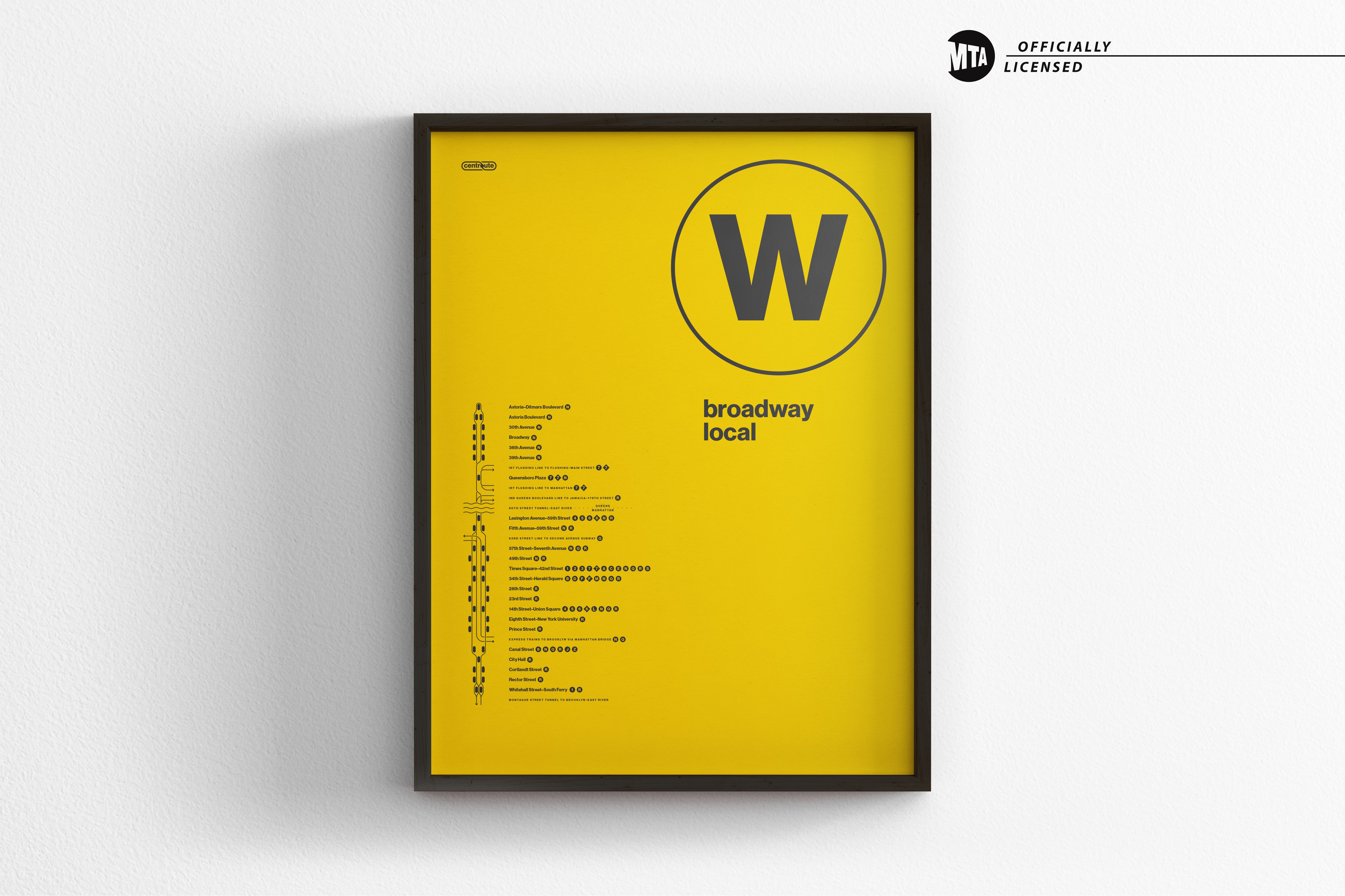 W Train Map One Color / NYC Subway
