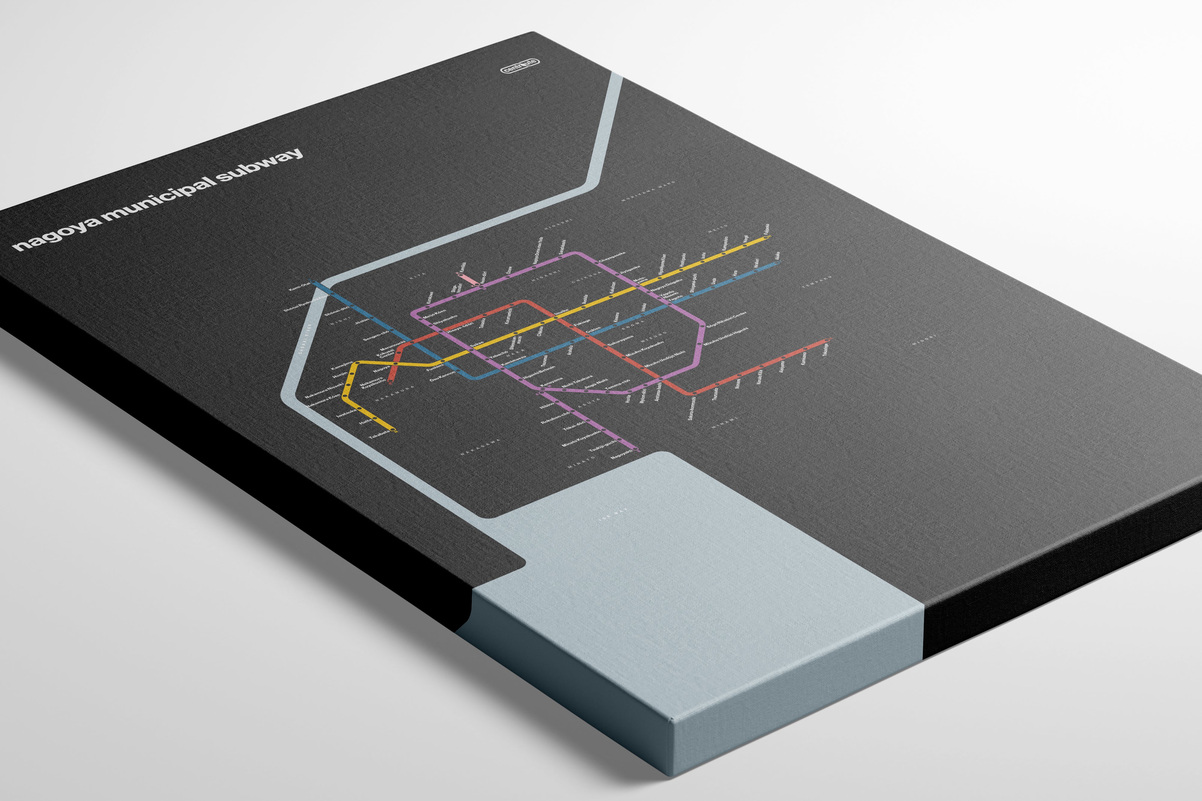 Nagoya Subway 名古屋市営地下鉄 / Dark Mode System Map / English