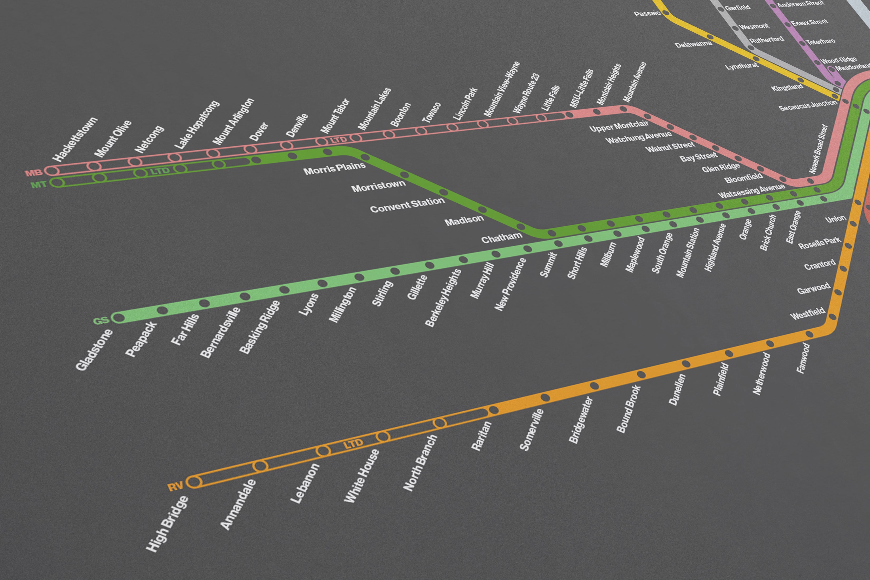 New Jersey Transit / Dark Mode System Map