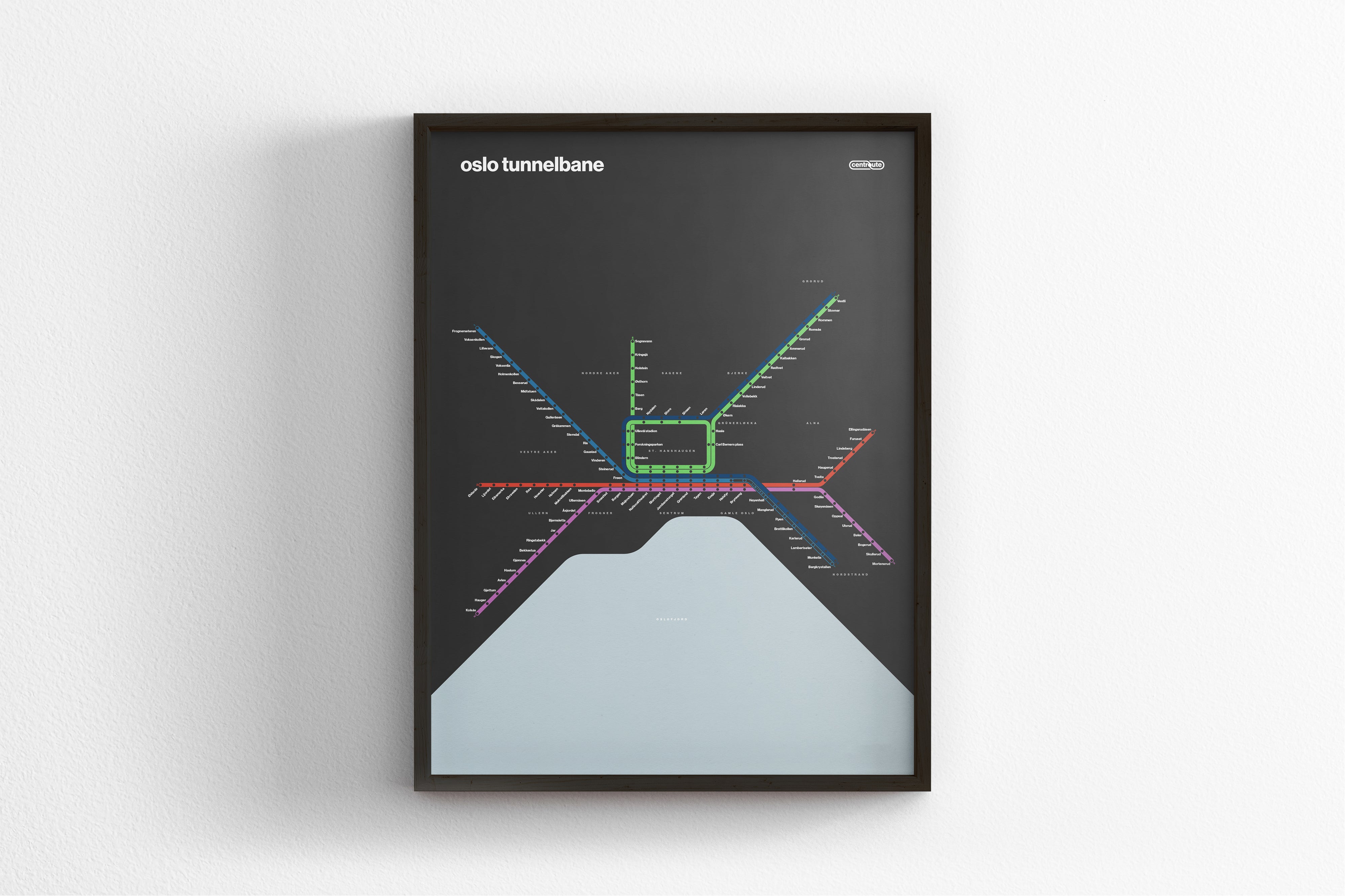 Oslo Metro / Dark Mode System Map