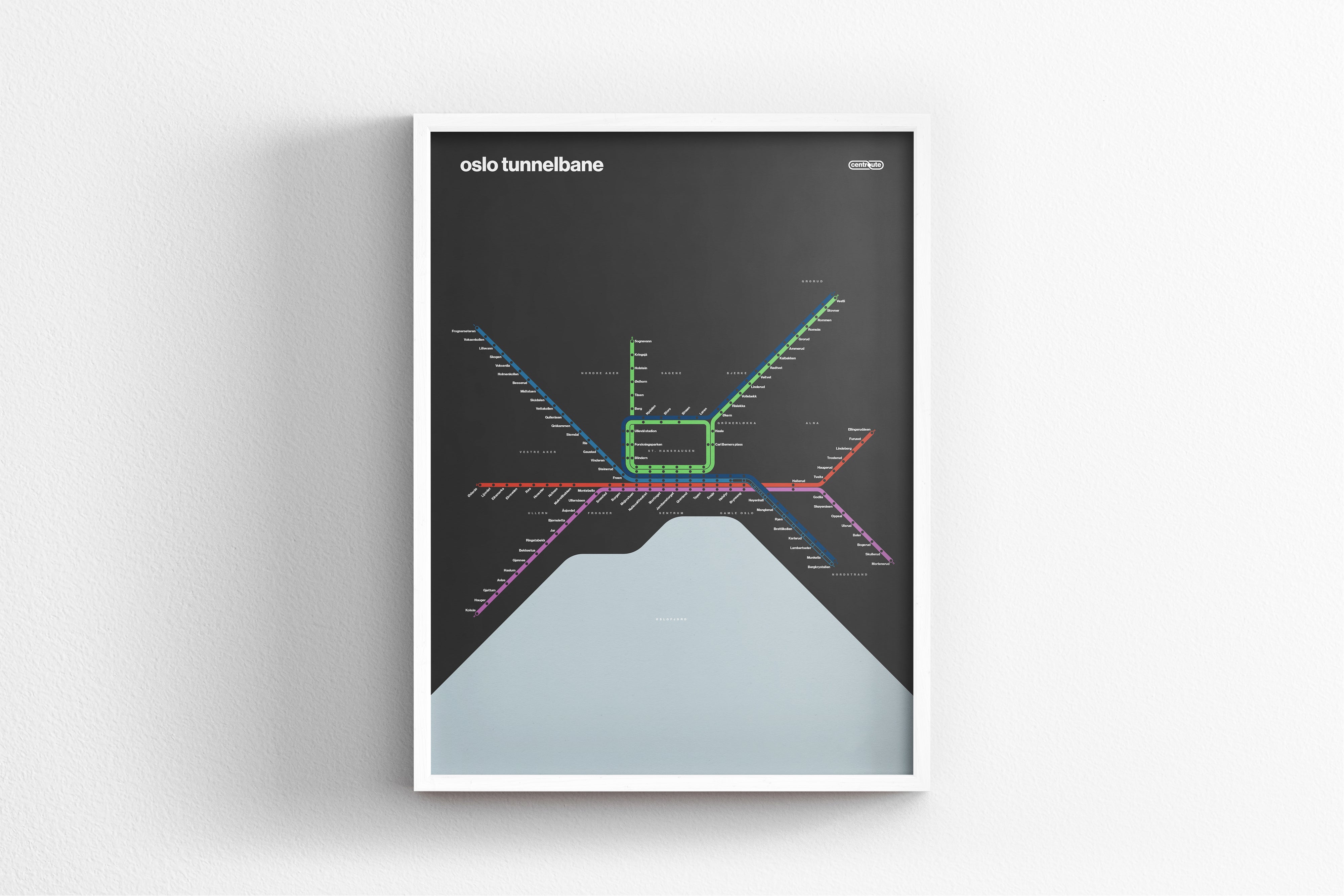 Oslo Metro / Dark Mode System Map