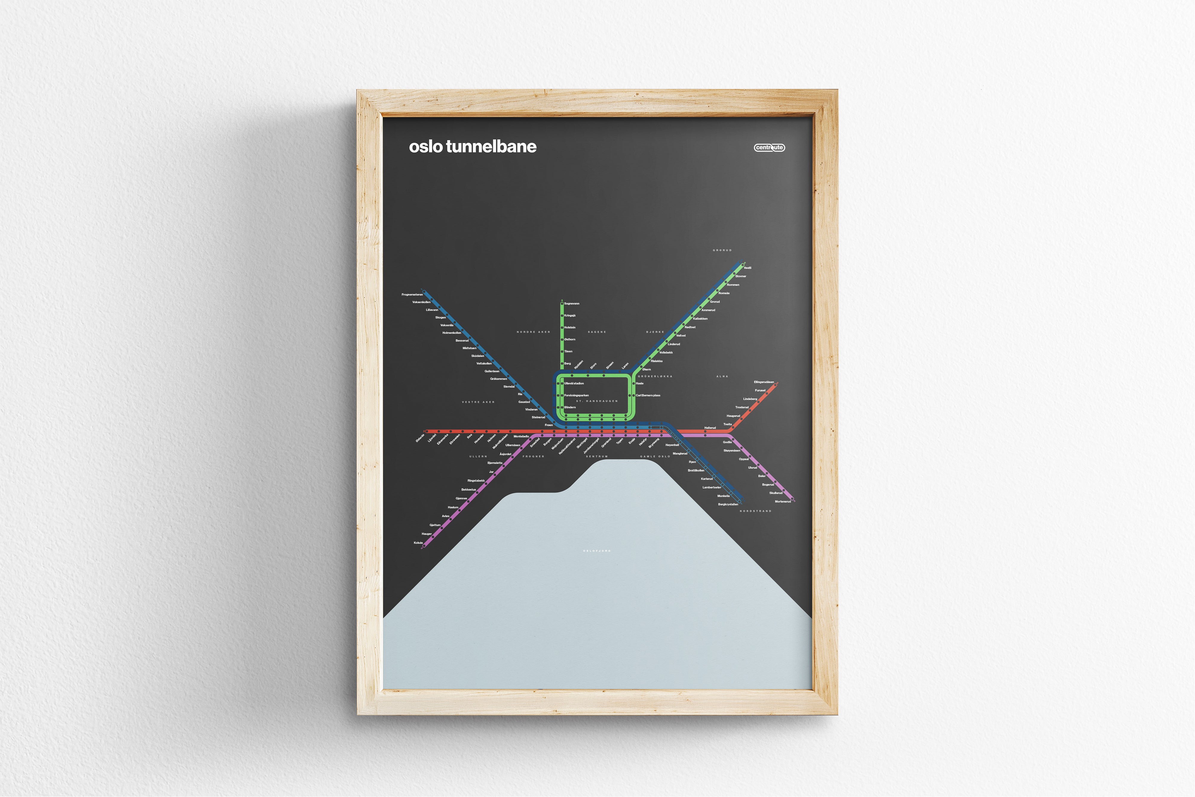 Oslo Metro / Dark Mode System Map