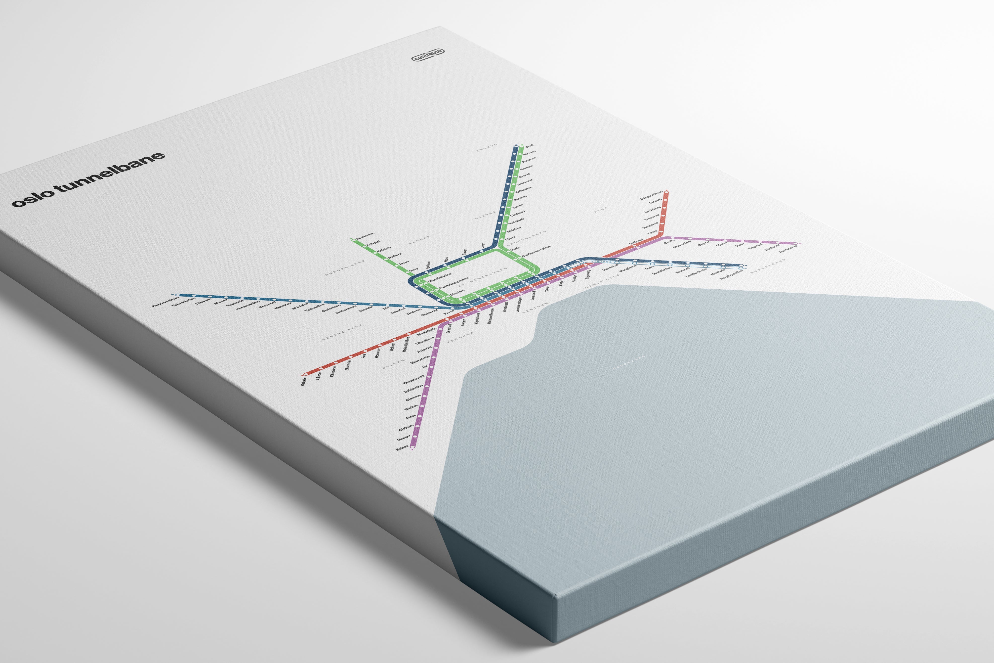Oslo Metro / Light Mode System Map