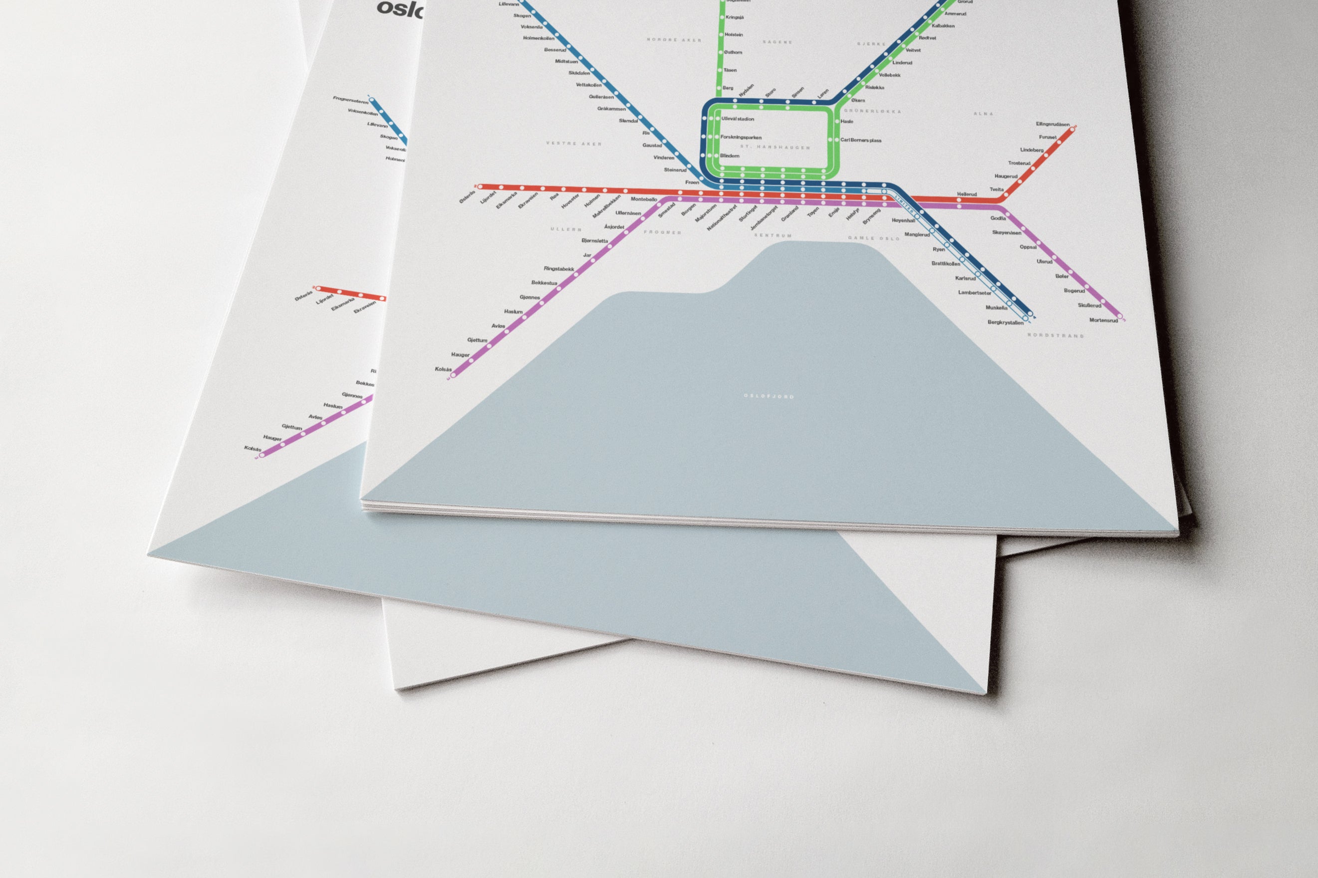 Oslo Metro / Light Mode System Map