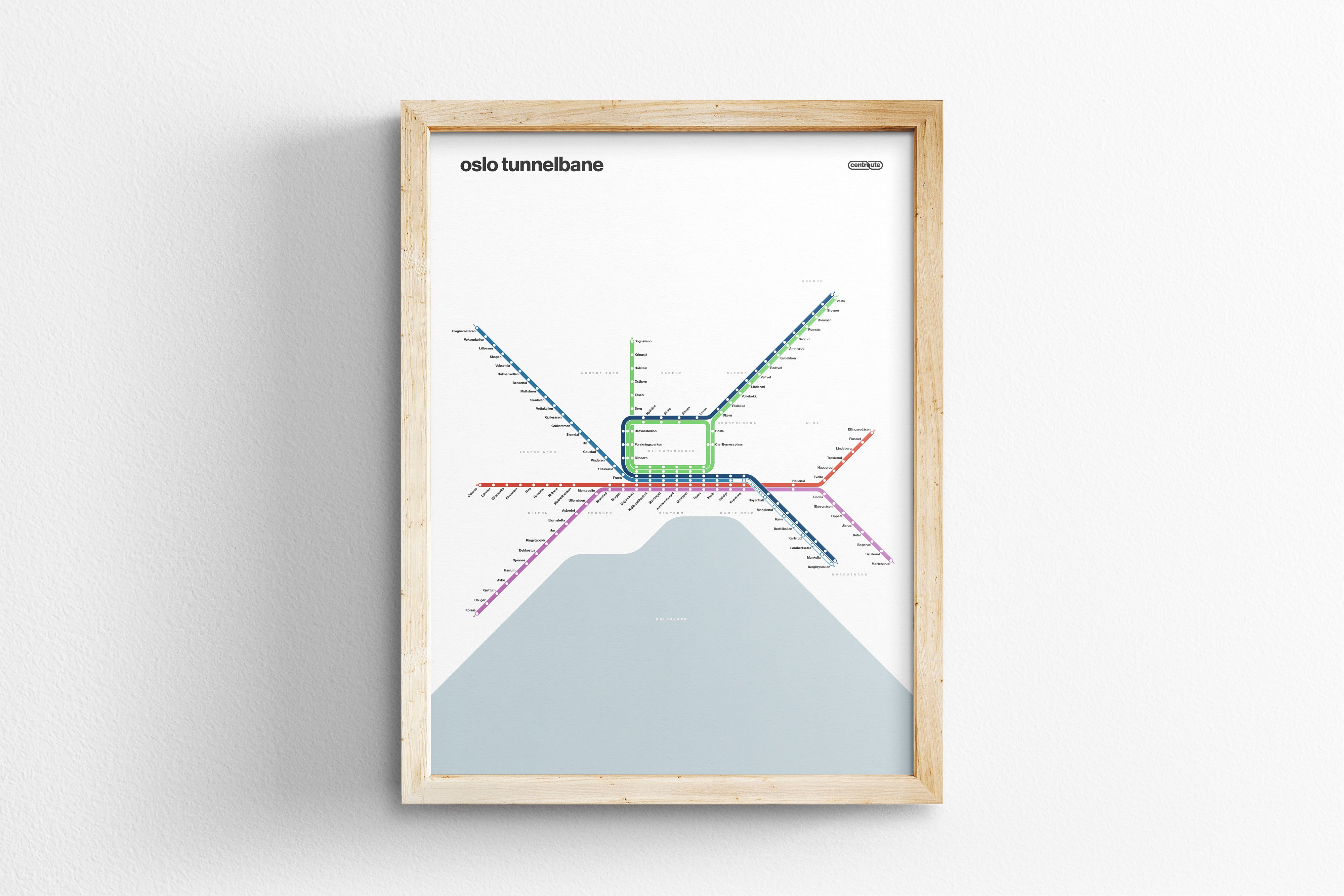 Oslo Metro / Light Mode System Map