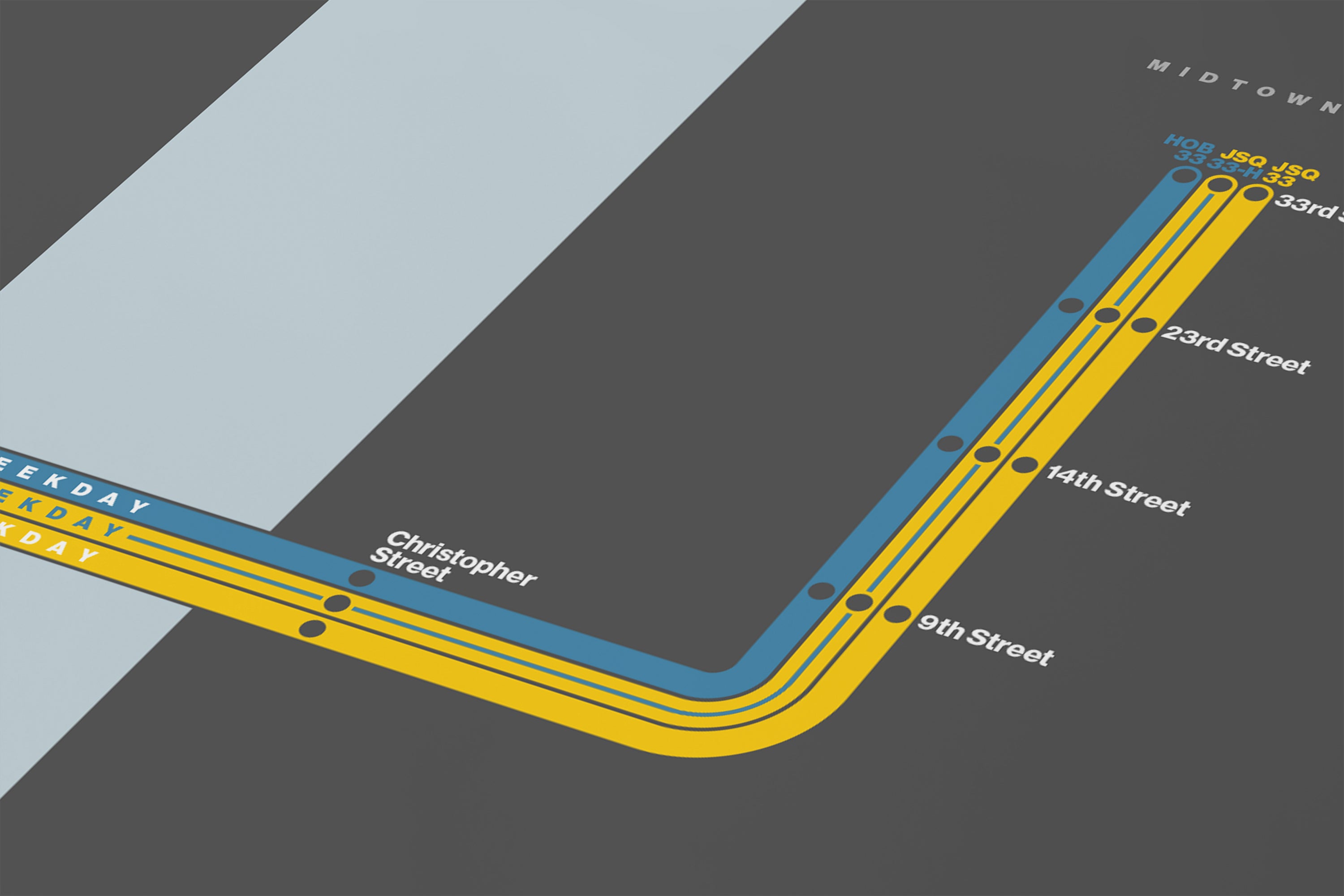 PATH Rail / Dark Mode System Map