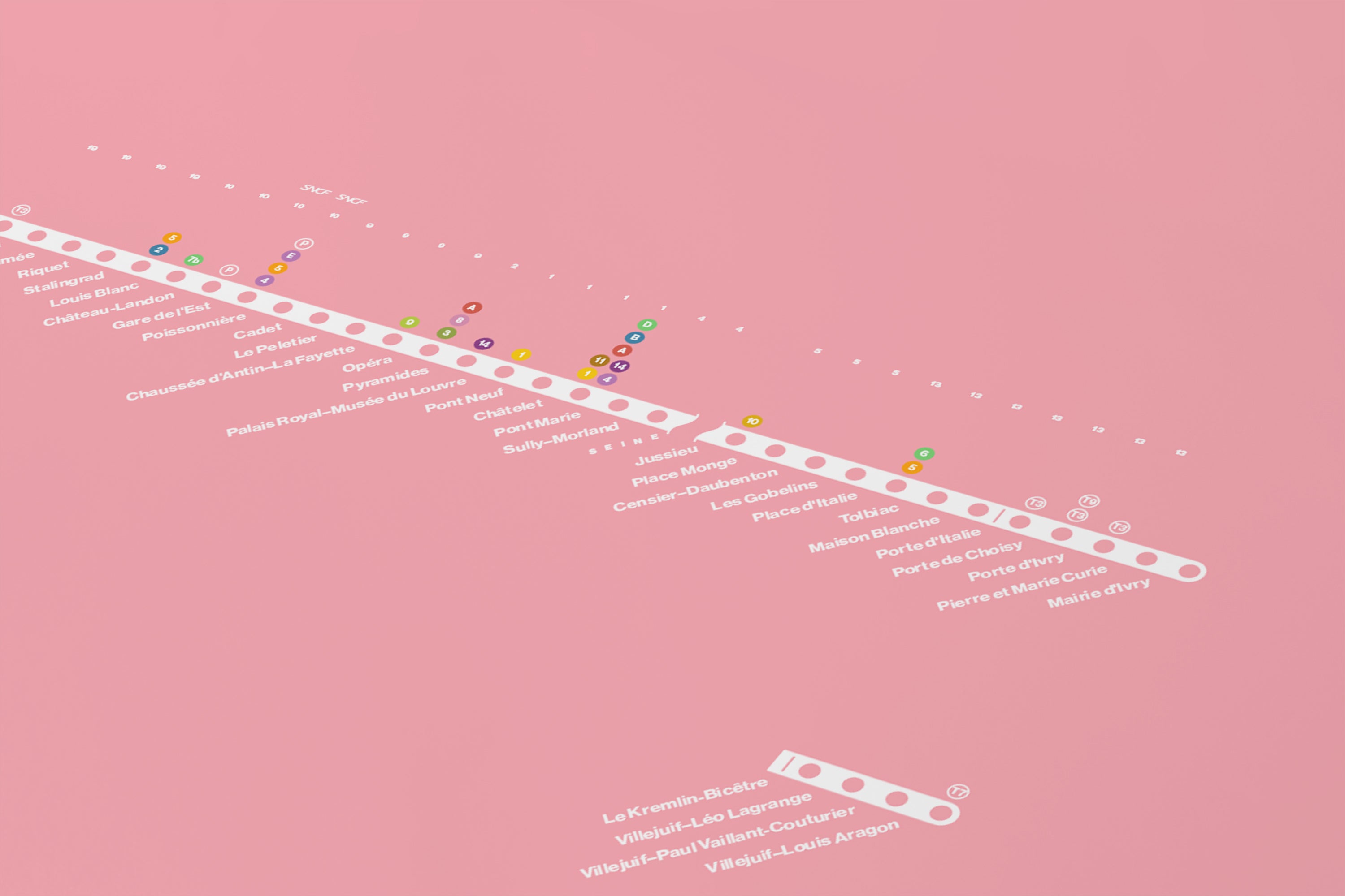 Line 7 Map / Paris Metro