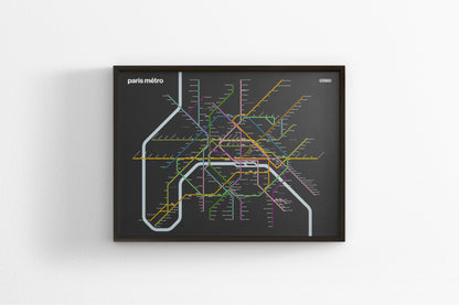 Paris Metro / Dark Mode System Map