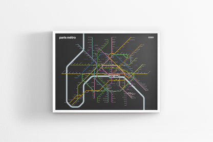 Paris Metro / Dark Mode System Map