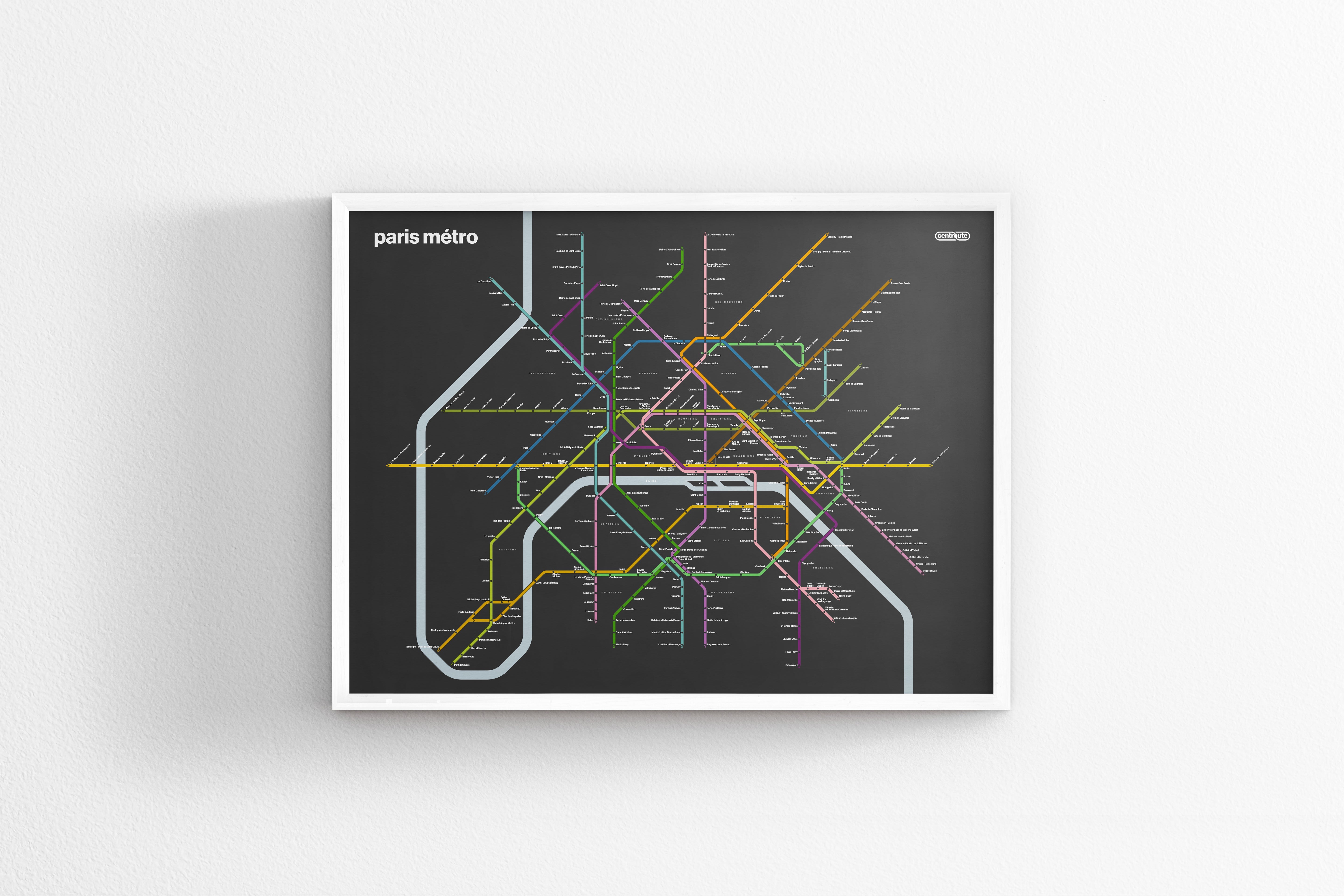 Paris Metro / Dark Mode System Map
