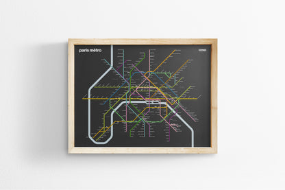 Paris Metro / Dark Mode System Map