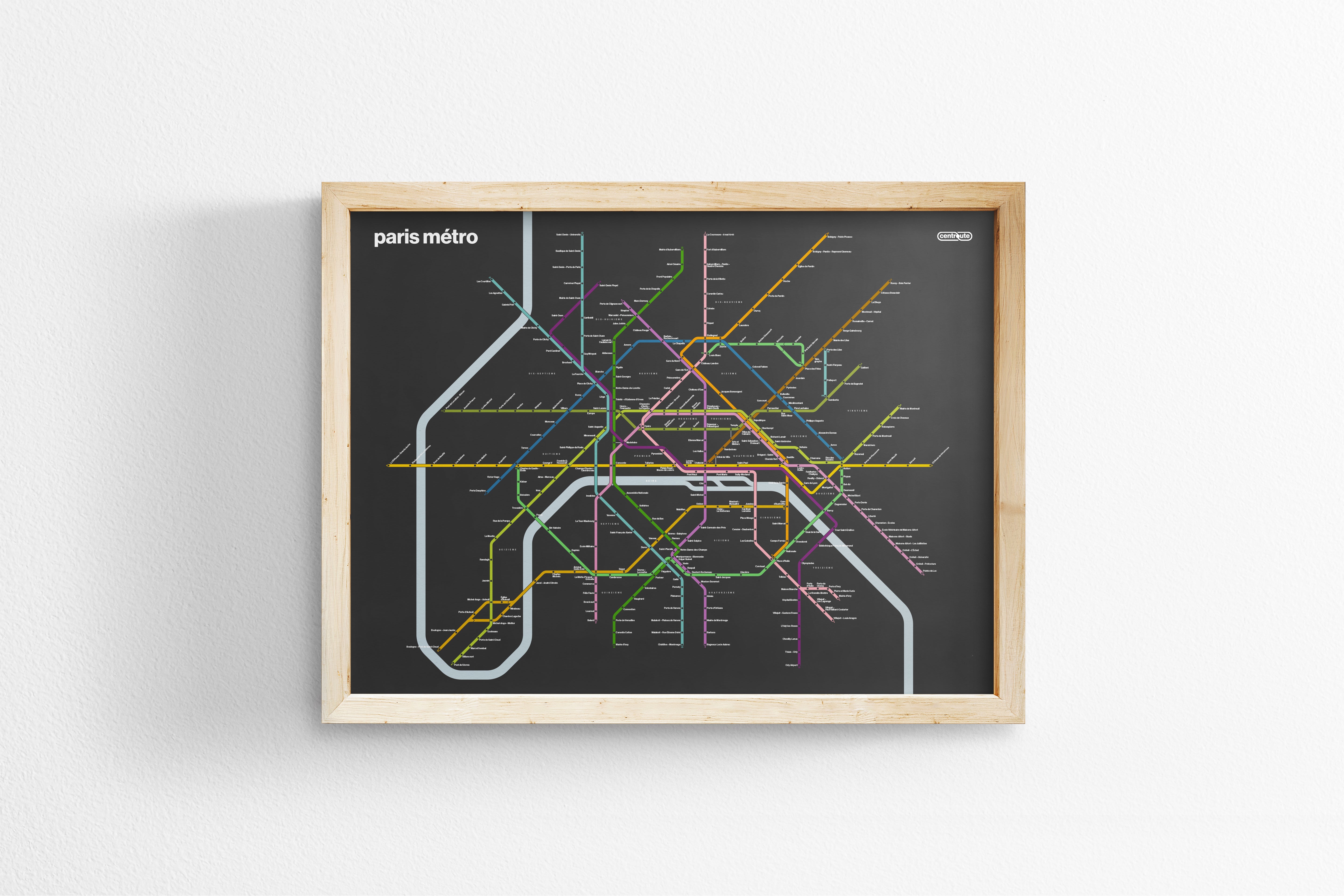Paris Metro / Dark Mode System Map