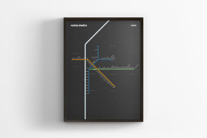Rome Metro / Dark Mode System Map