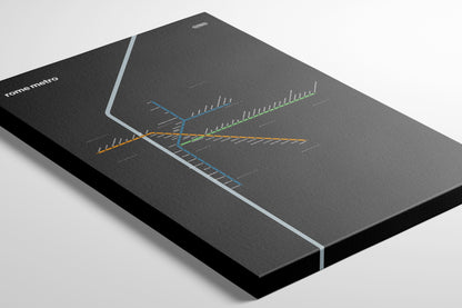 Rome Metro / Dark Mode System Map