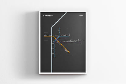 Rome Metro / Dark Mode System Map