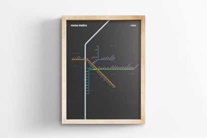 Rome Metro / Dark Mode System Map