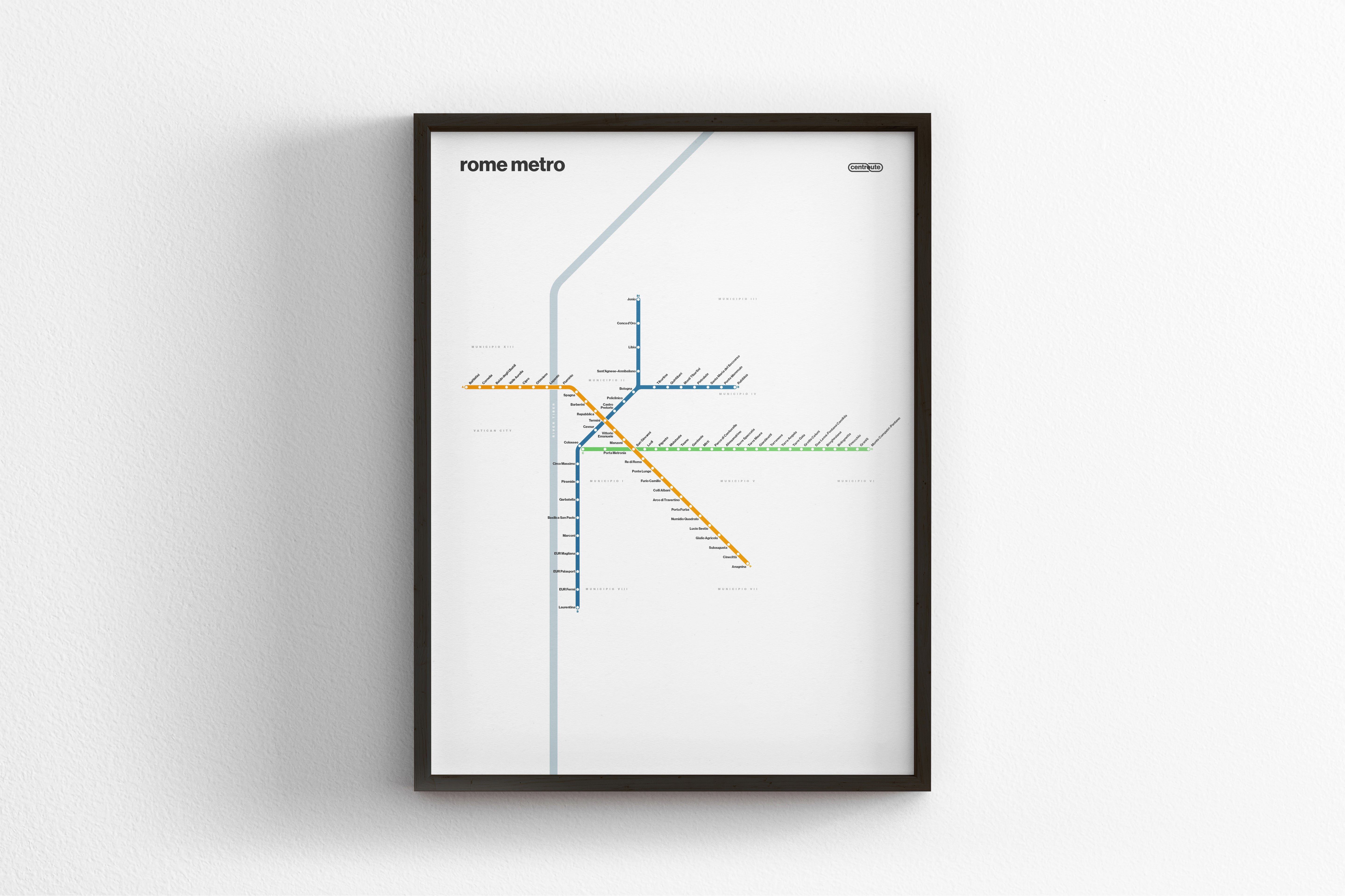 Rome Metro / Light Mode System Map