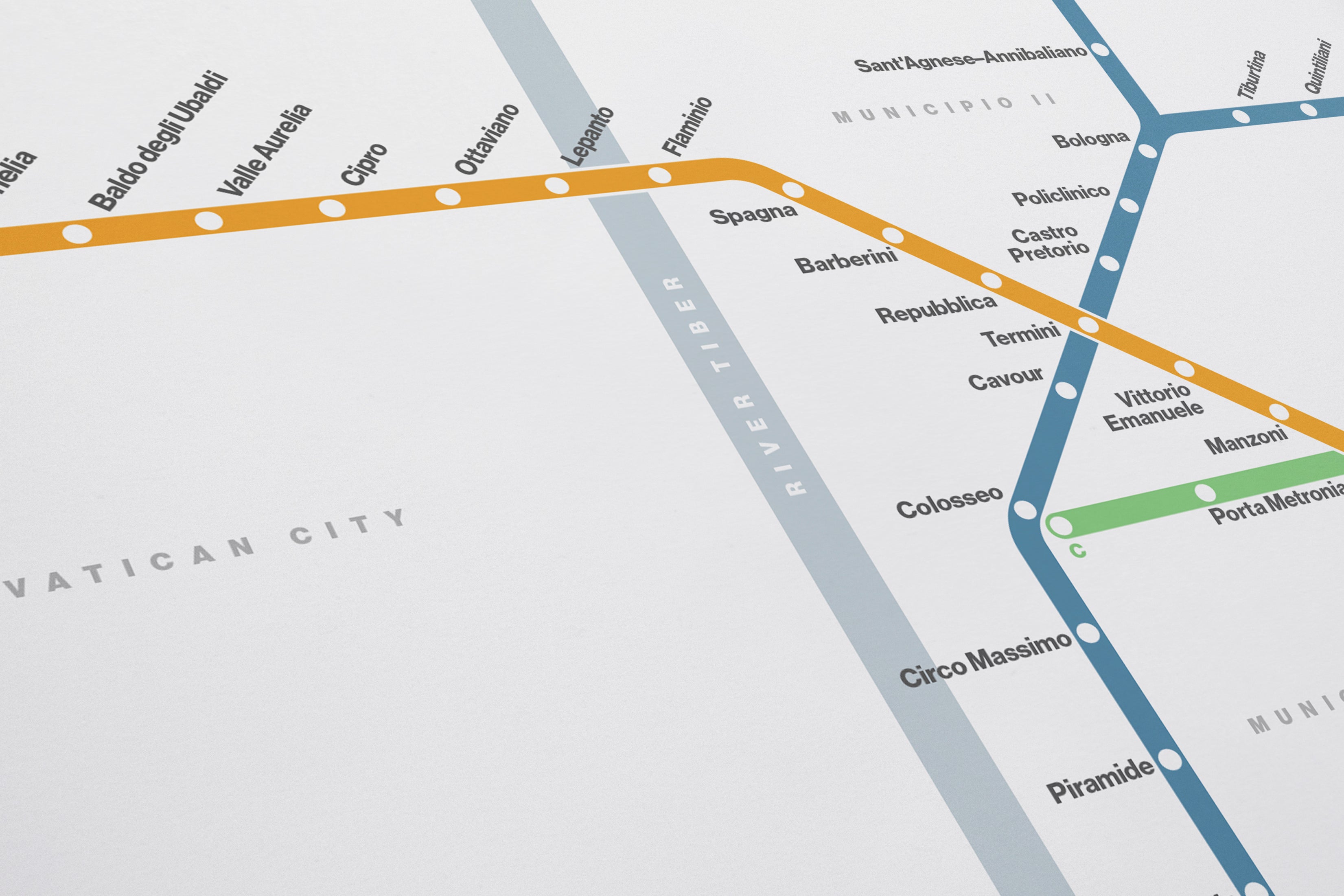 Rome Metro / Light Mode System Map