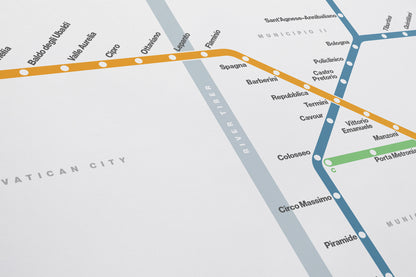 Rome Metro / Light Mode System Map
