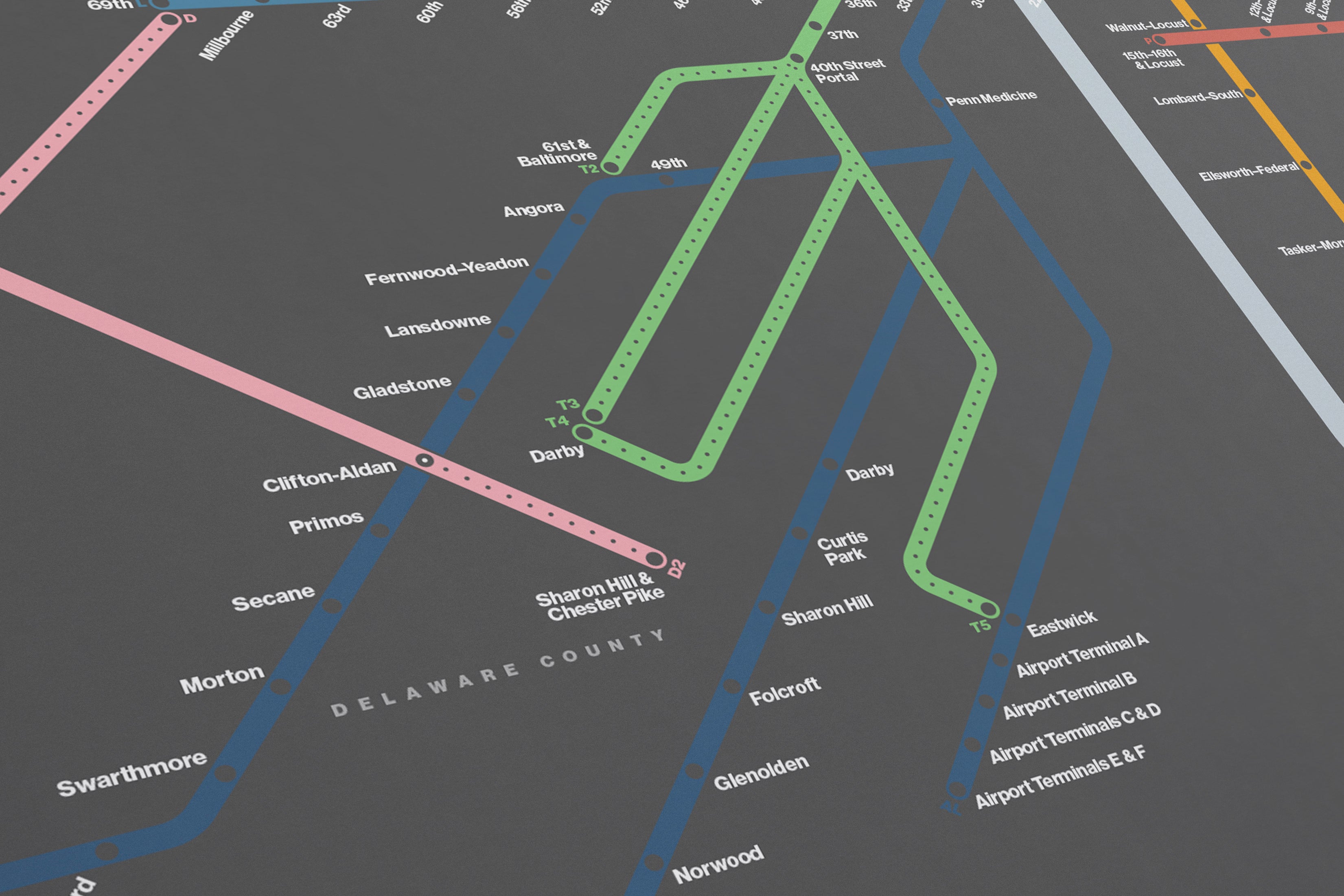 SEPTA Rail / Dark Mode System Map