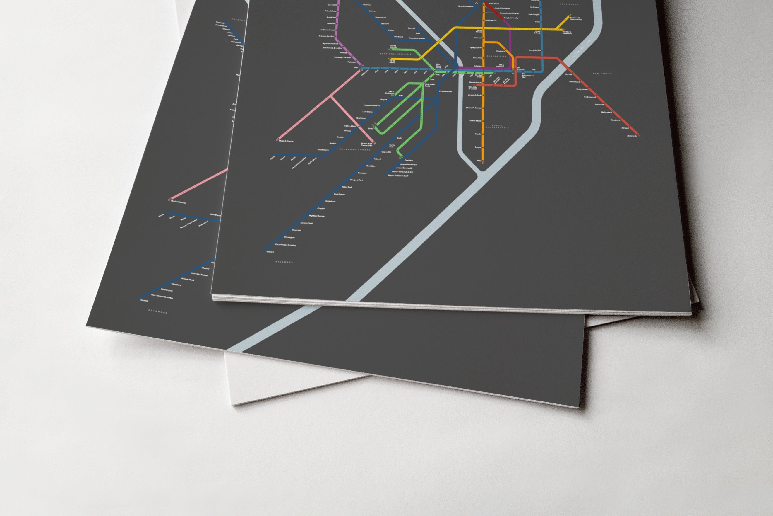 SEPTA Rail / Dark Mode System Map