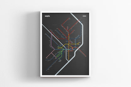 SEPTA Rail / Dark Mode System Map