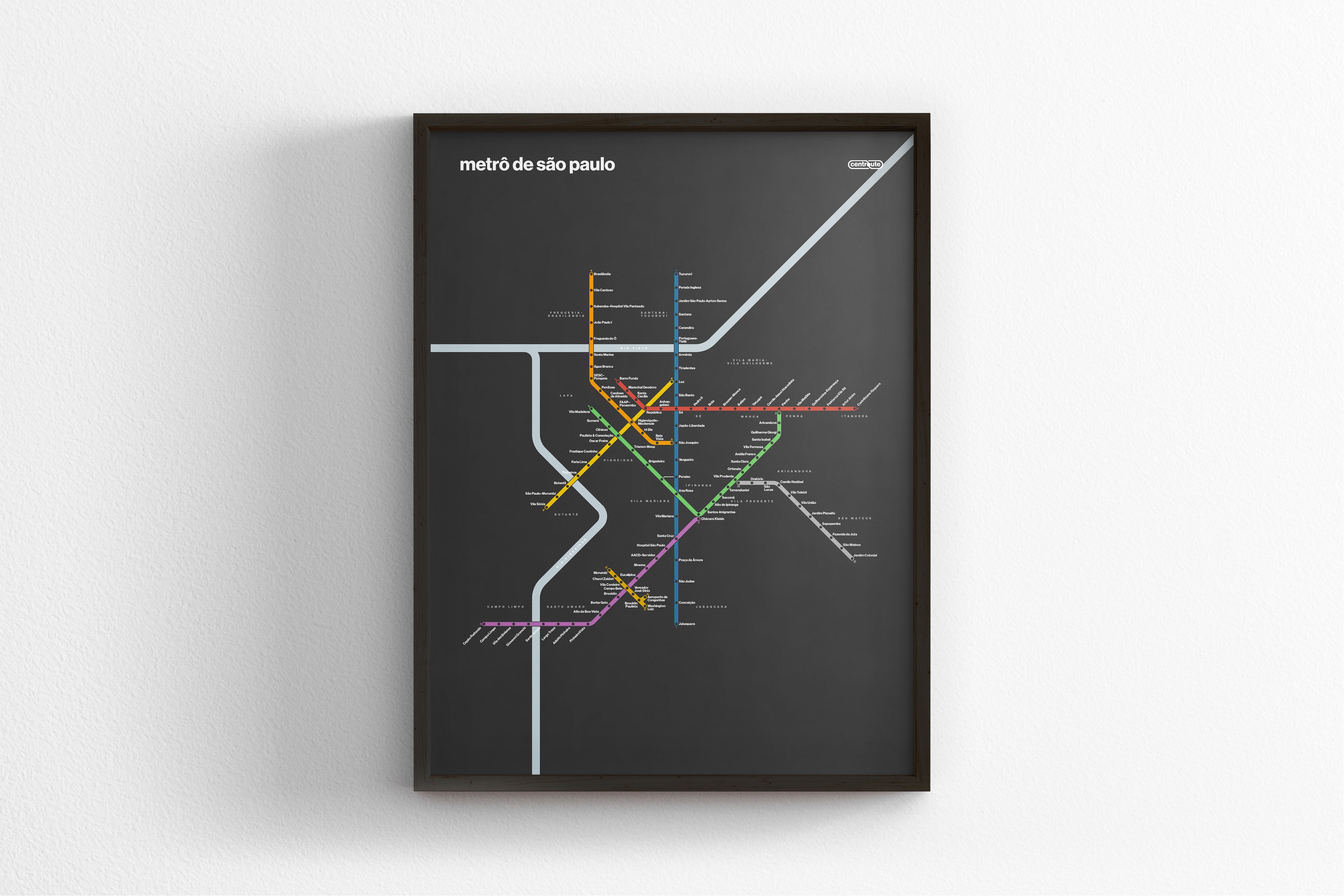 São Paulo Metro / Dark Mode System Map