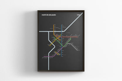 São Paulo Metro / Dark Mode System Map