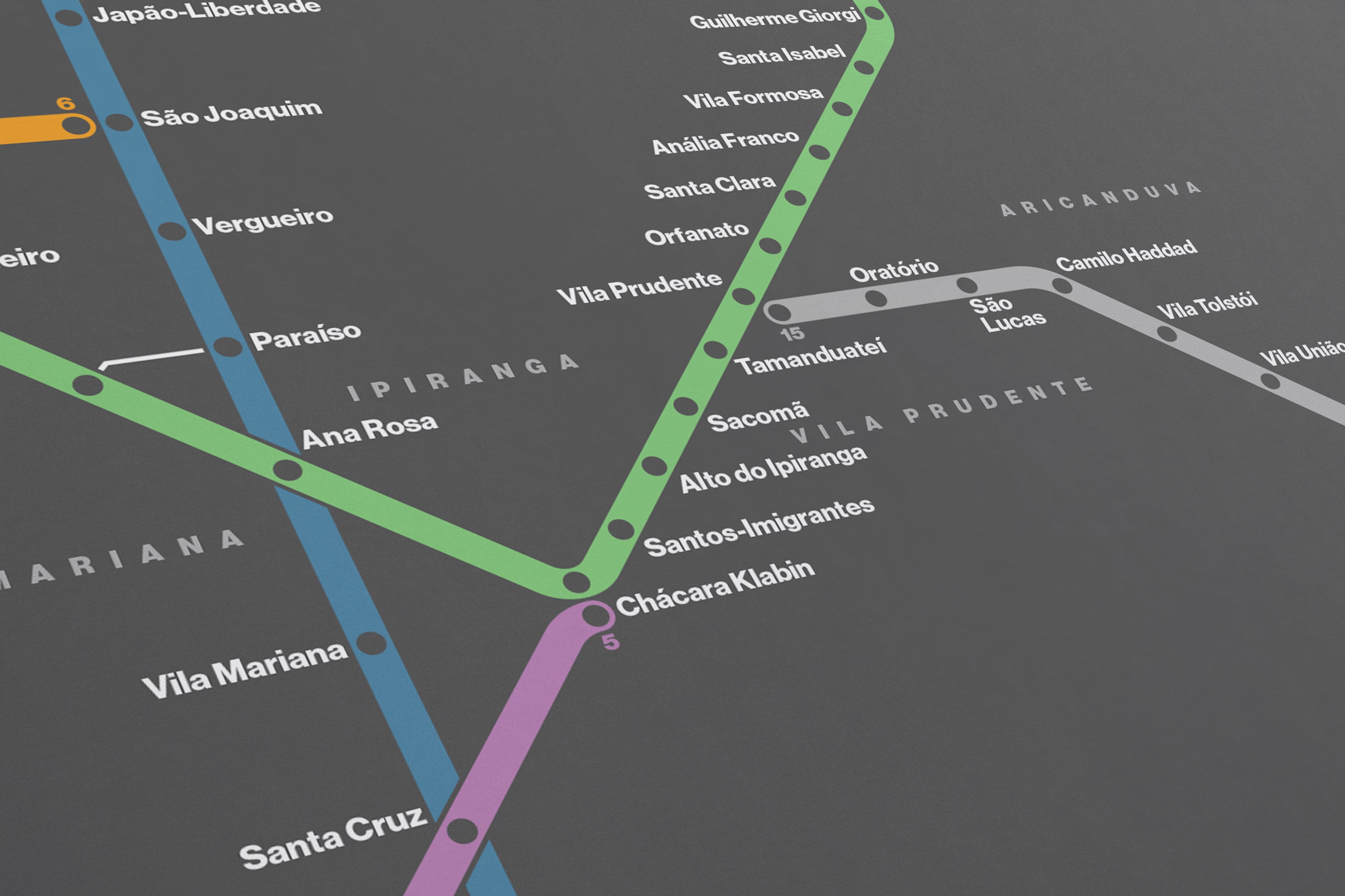 São Paulo Metro / Dark Mode System Map