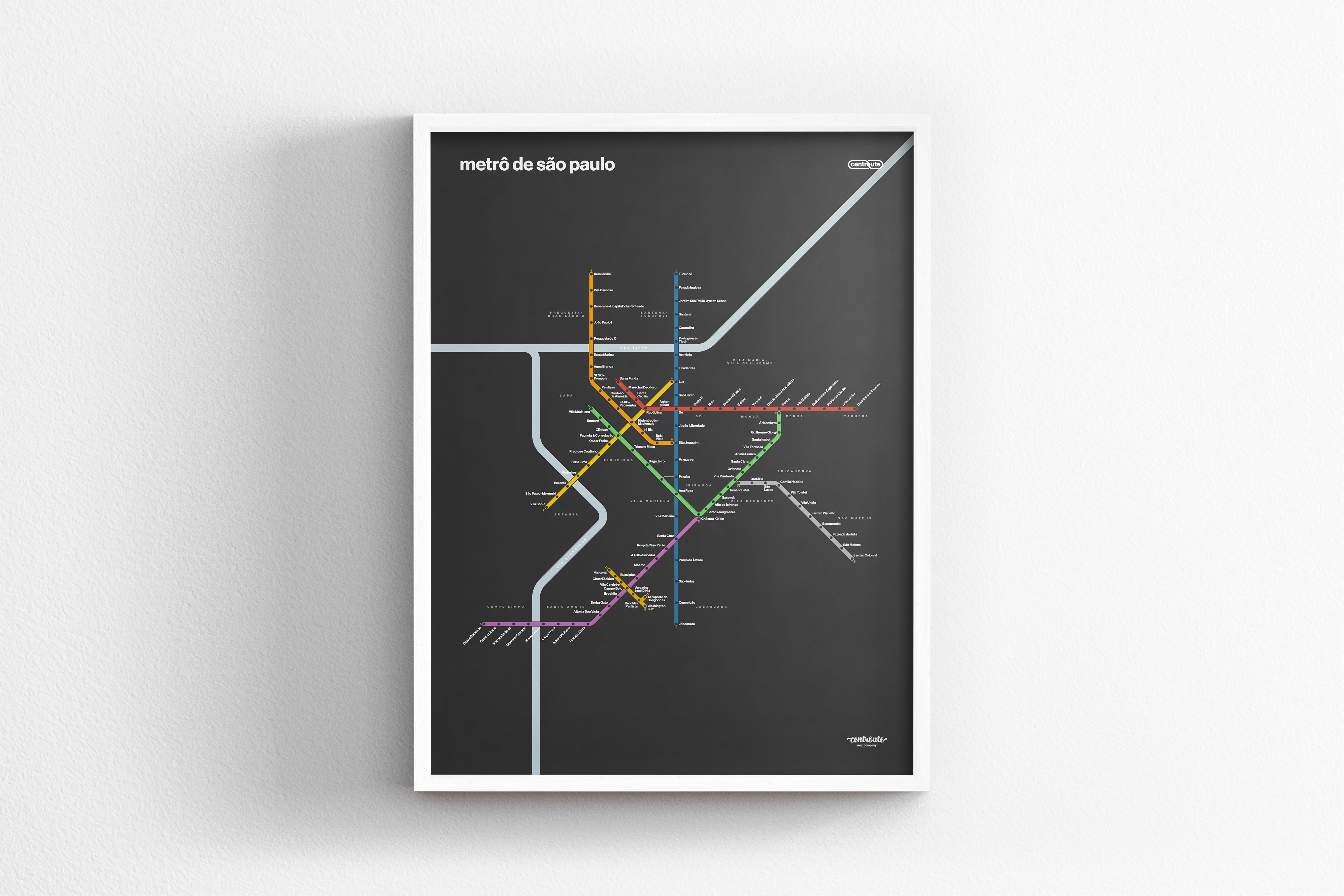 São Paulo Metro / Dark Mode System Map