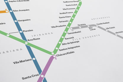São Paulo Metro / Light Mode System Map