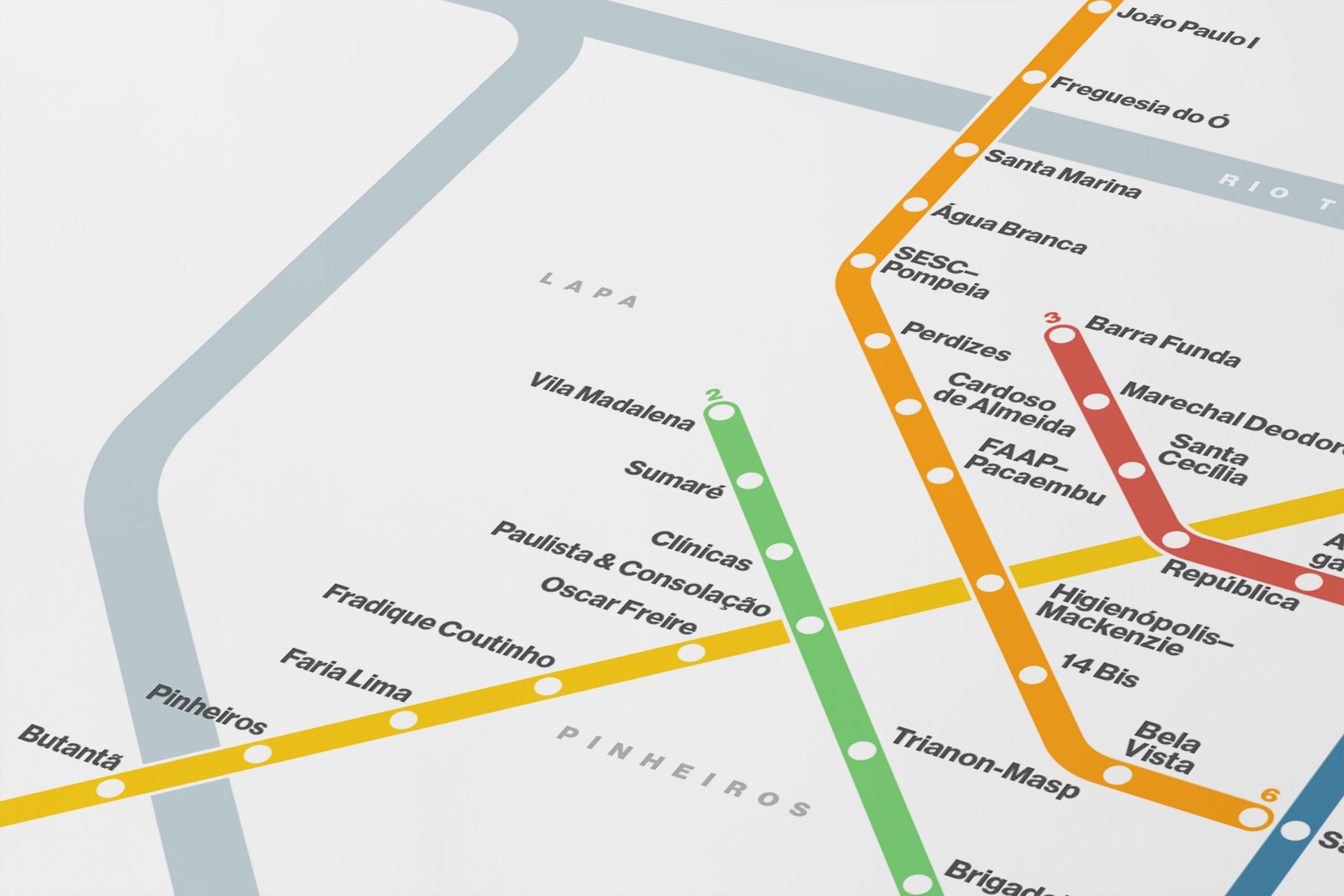 São Paulo Metro / Light Mode System Map