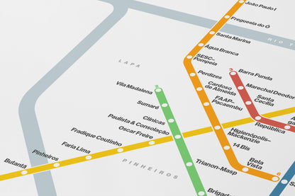 São Paulo Metro / Light Mode System Map