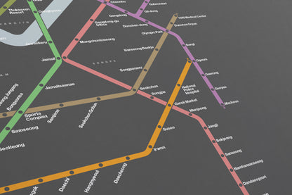 Seoul Metro 서울교통공사 / Dark Mode System Map / English